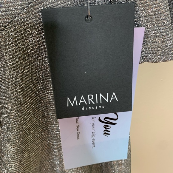 Marina Gown Women's 6 Silver Dress Prom Homecoming Wedding Elegant - Picture 5 of 16